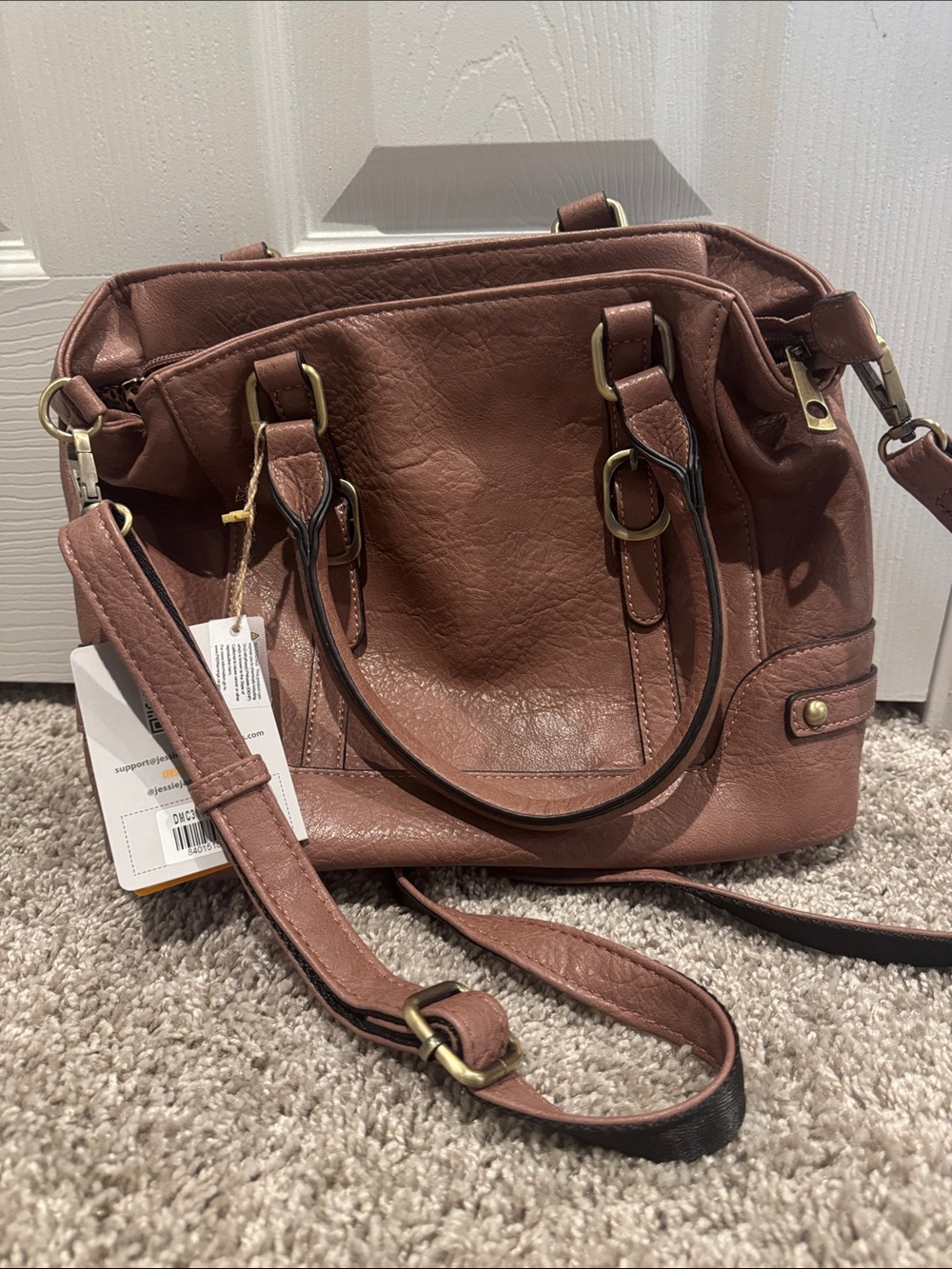Jesse James Leatherette CC Satchel Handbag